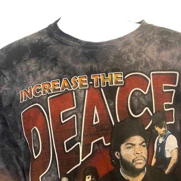 Boyz N The Hood Increase the Peace Gray Tie-Dye Graphic Tee, XL - Picture 2 of 5